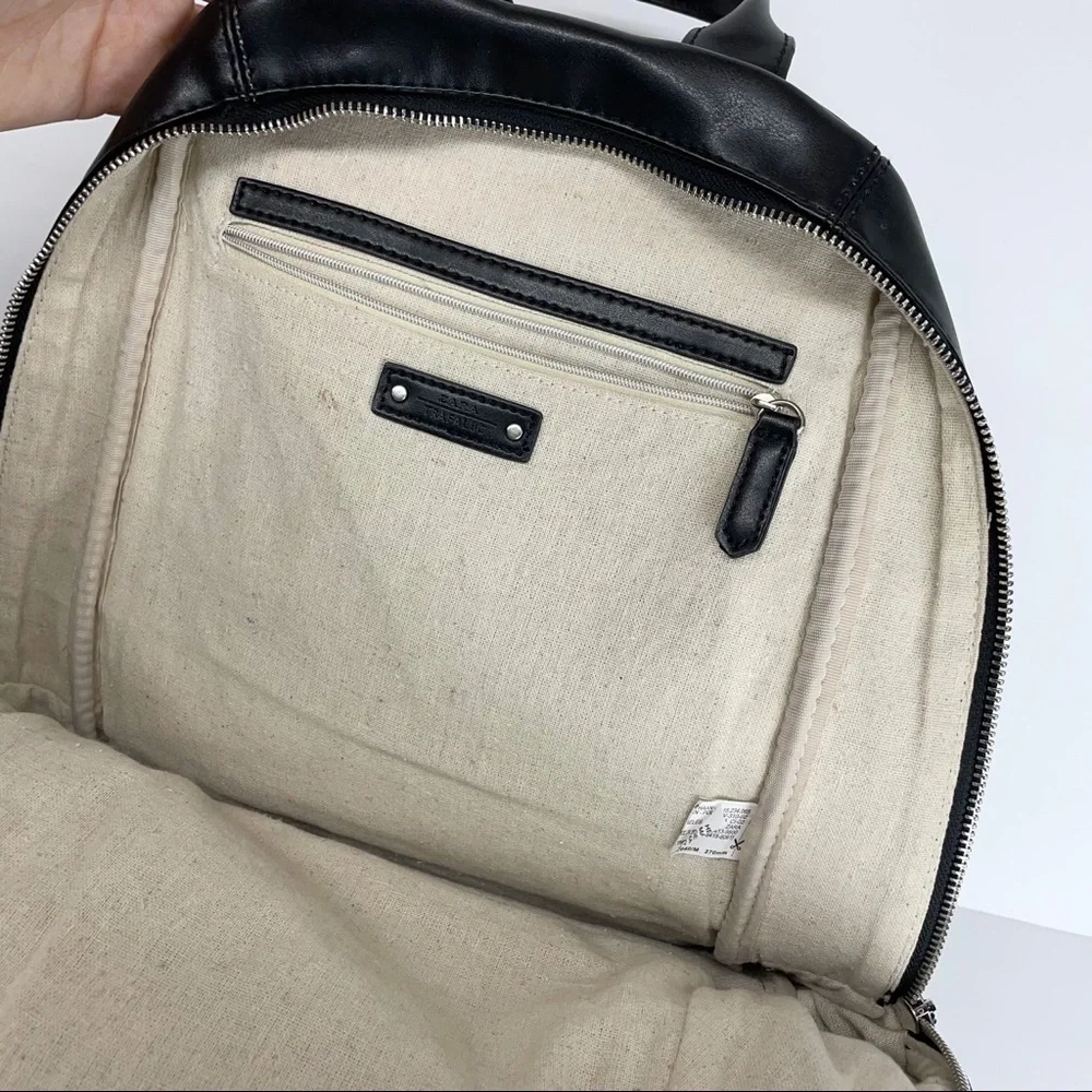 Zara Faux Leather Black Quilted Backpack